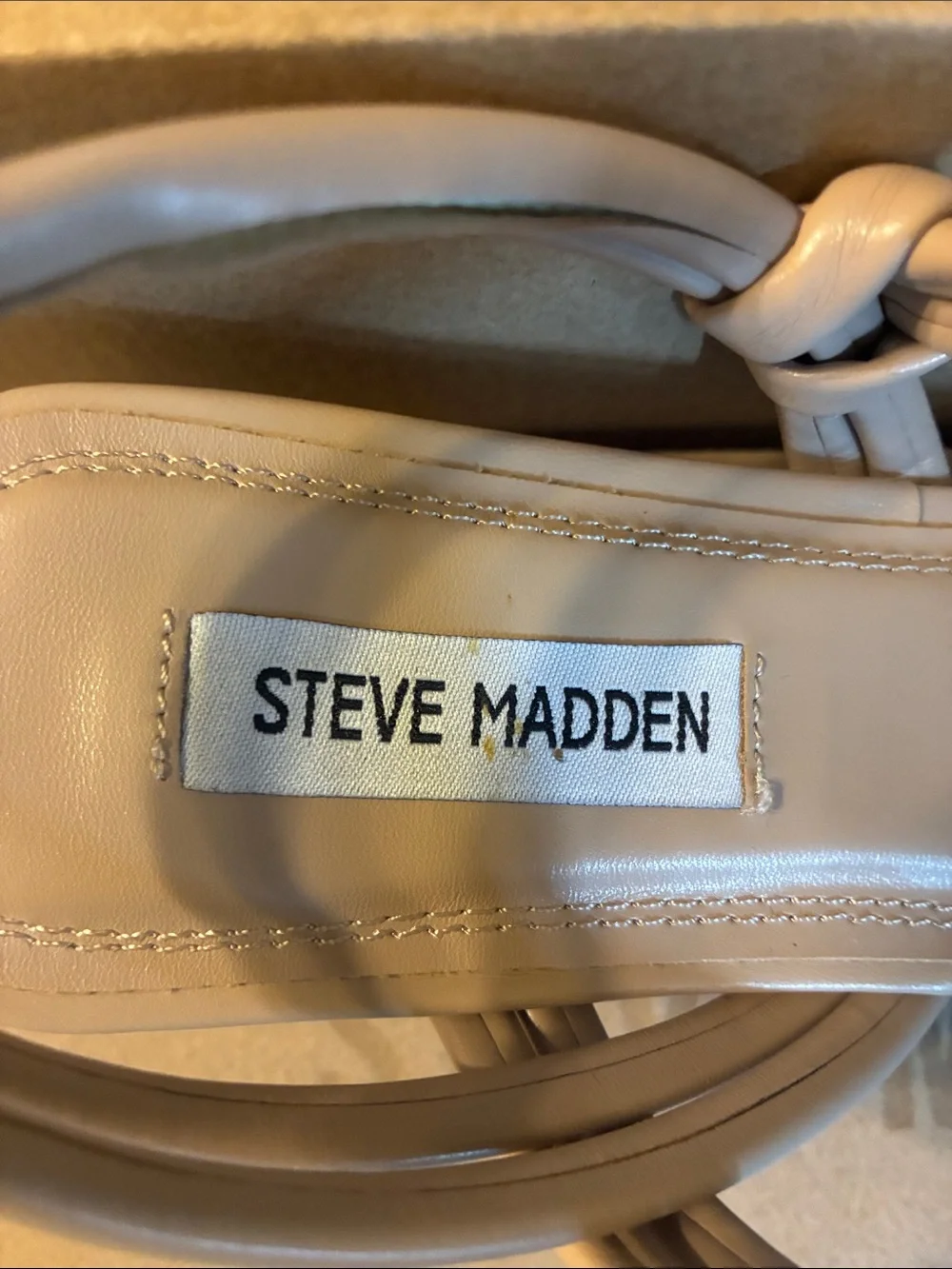 Steve Madden Beige Nude Strappy Square-Toe Sandals